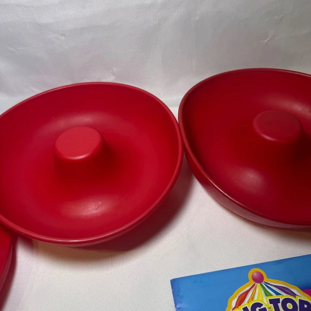 Big Top Donut Giant Silicone Bakeware 3‎ Piece Mold Set Red As Seen On TV